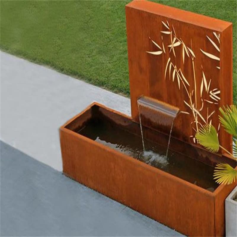 Industrial Style Corten Outdoor Water Fountain Supplier